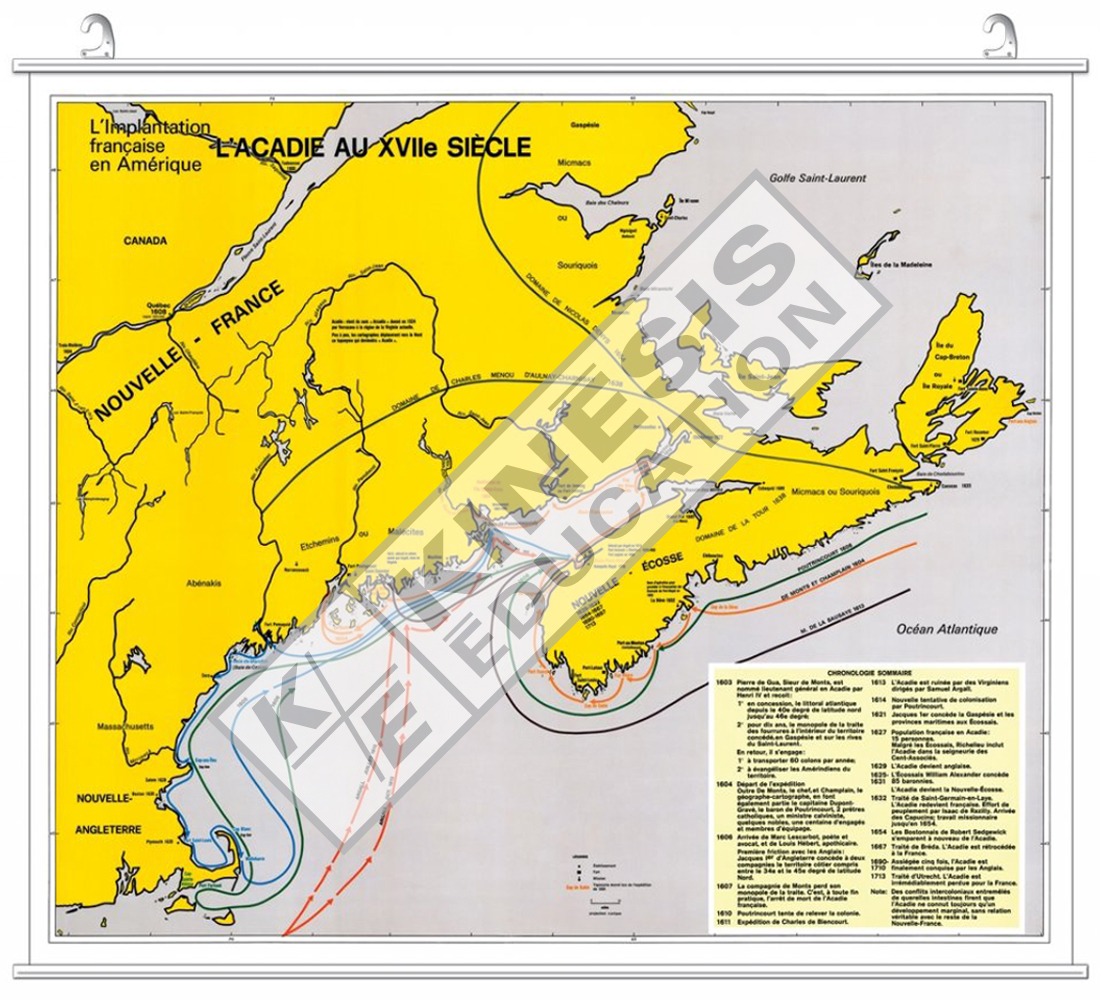 L’Acadie Au XVIIe Siècle | L'implantation Française En Amérique | Carte ...